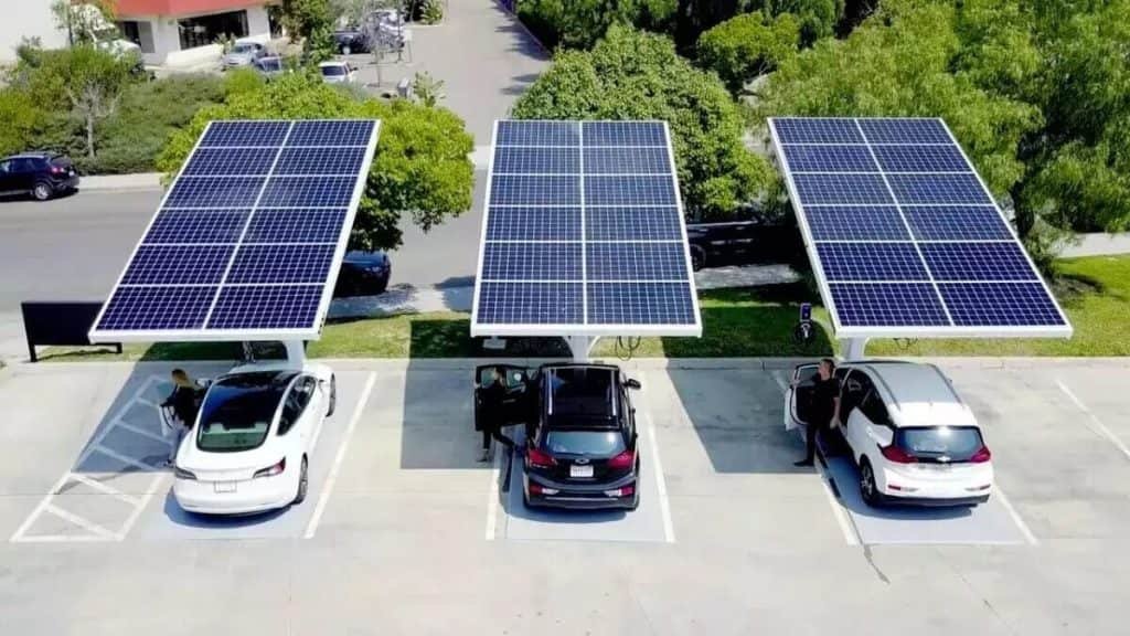 Charging station for solar powered electric cars